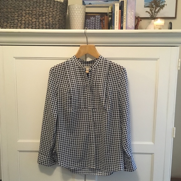 J. Crew Tops - J.Crew gingham print top Sz S